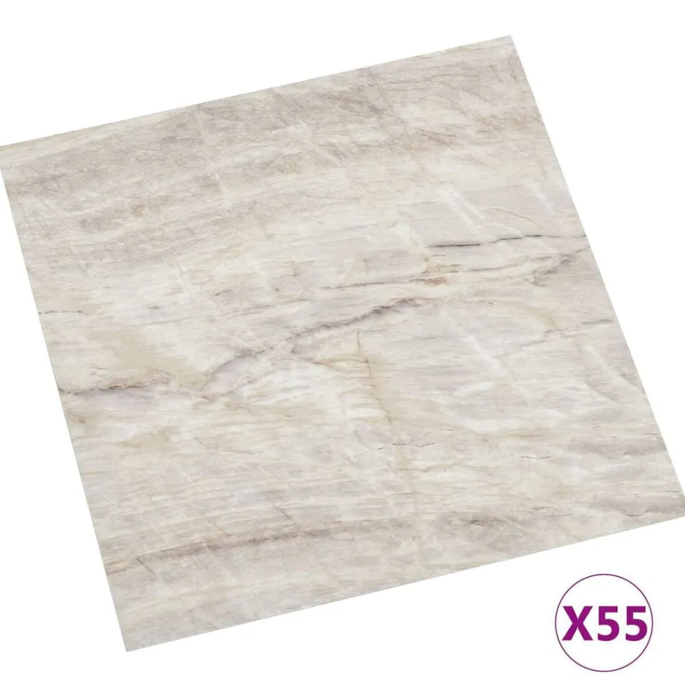 vidaXL Planches de sol 55 pcs Beige 5,11 m² PVC