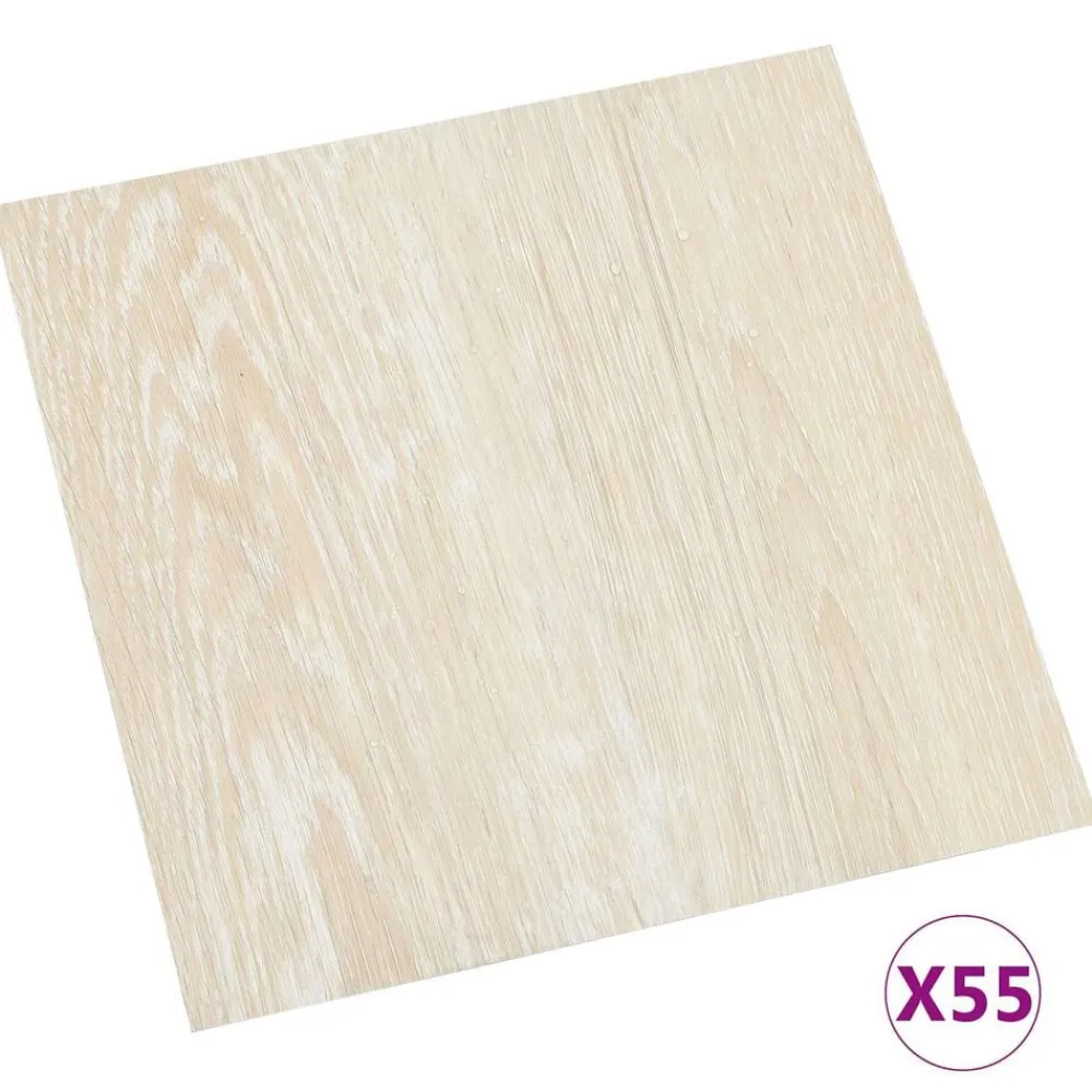 vidaXL Planches de sol 55 pcs Beige 5,11 m² PVC