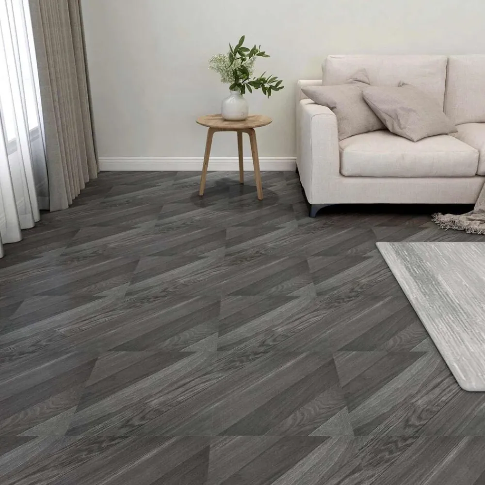 vidaXL Planches de sol 55 pcs Gris 5,11 m² PVC