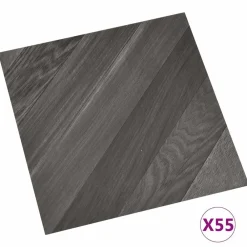 vidaXL Planches de sol 55 pcs Gris 5,11 m² PVC