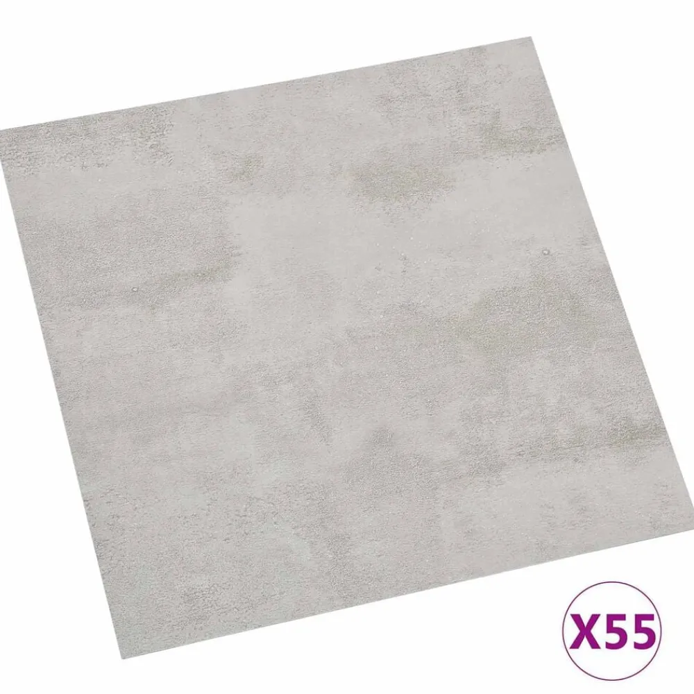 Matériaux De Construction-vidaXL Planches de sol 55 pcs Gris clair 5,11 m² PVC Gris et gris clair