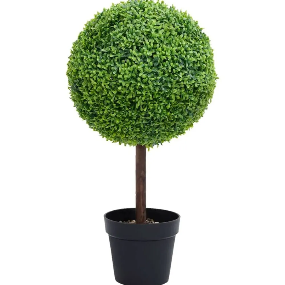 vidaXL Plante de buis artificiel avec pot Forme de boule Vert 71 cm