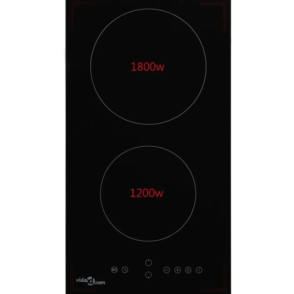 vidaXL Plaque de cuisson Céramique 2 brûleurs Contrôle tactile 3000 W
