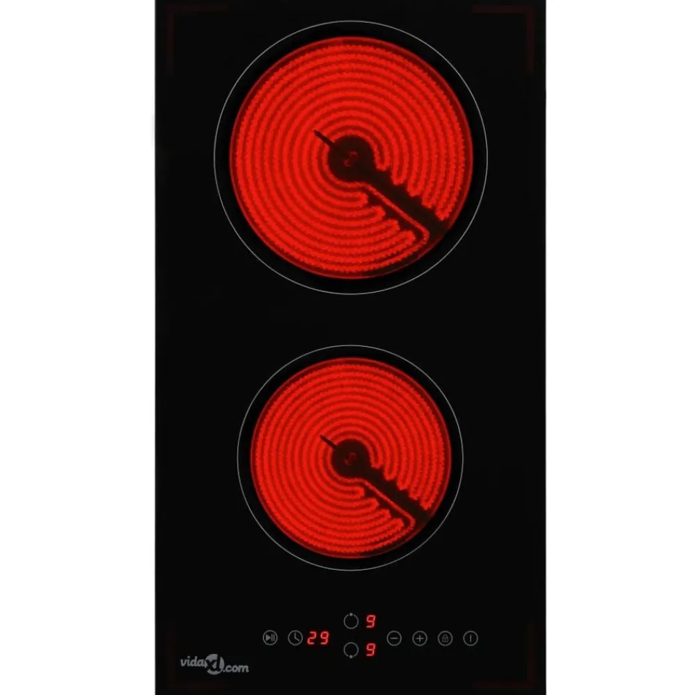 vidaXL Plaque de cuisson Céramique 2 brûleurs Contrôle tactile 3000 W