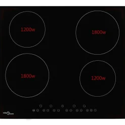 vidaXL Plaque de cuisson Céramique 4 brûleurs Contrôle tactile 6000 W
