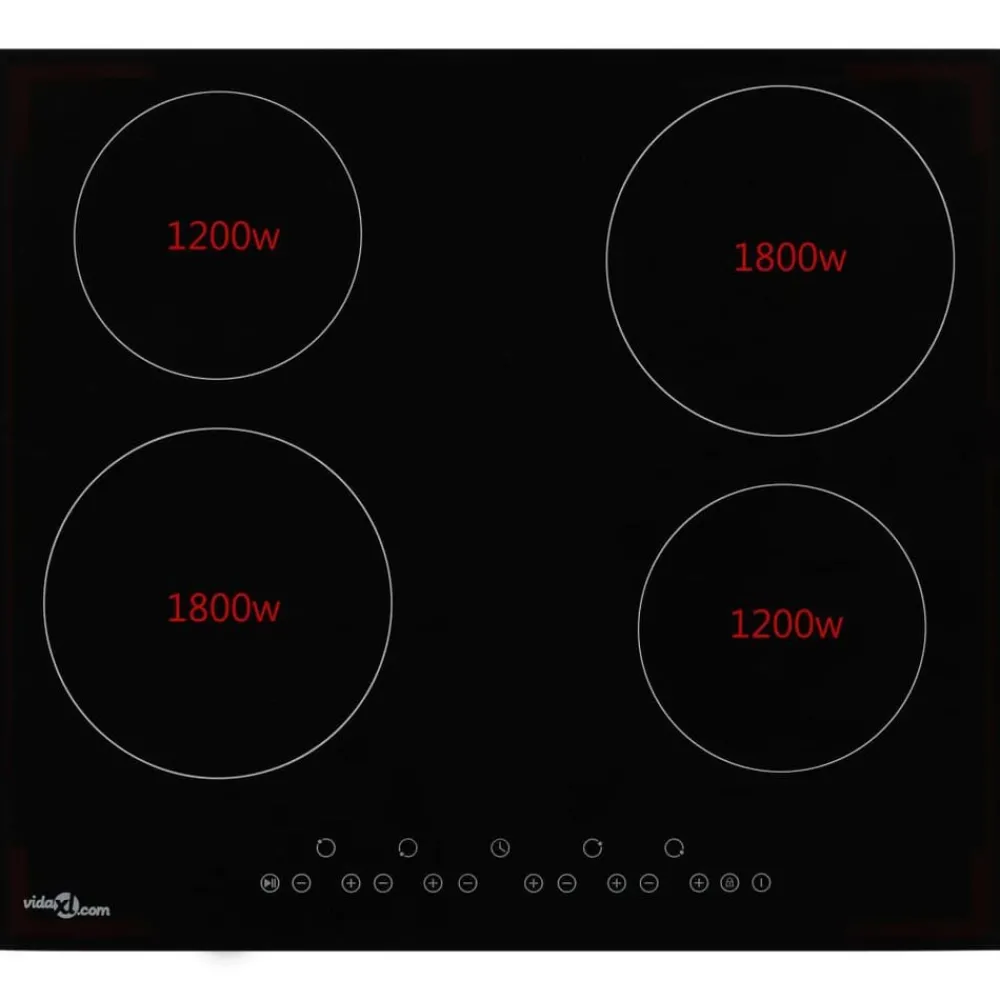 vidaXL Plaque de cuisson Céramique 4 brûleurs Contrôle tactile 6000 W