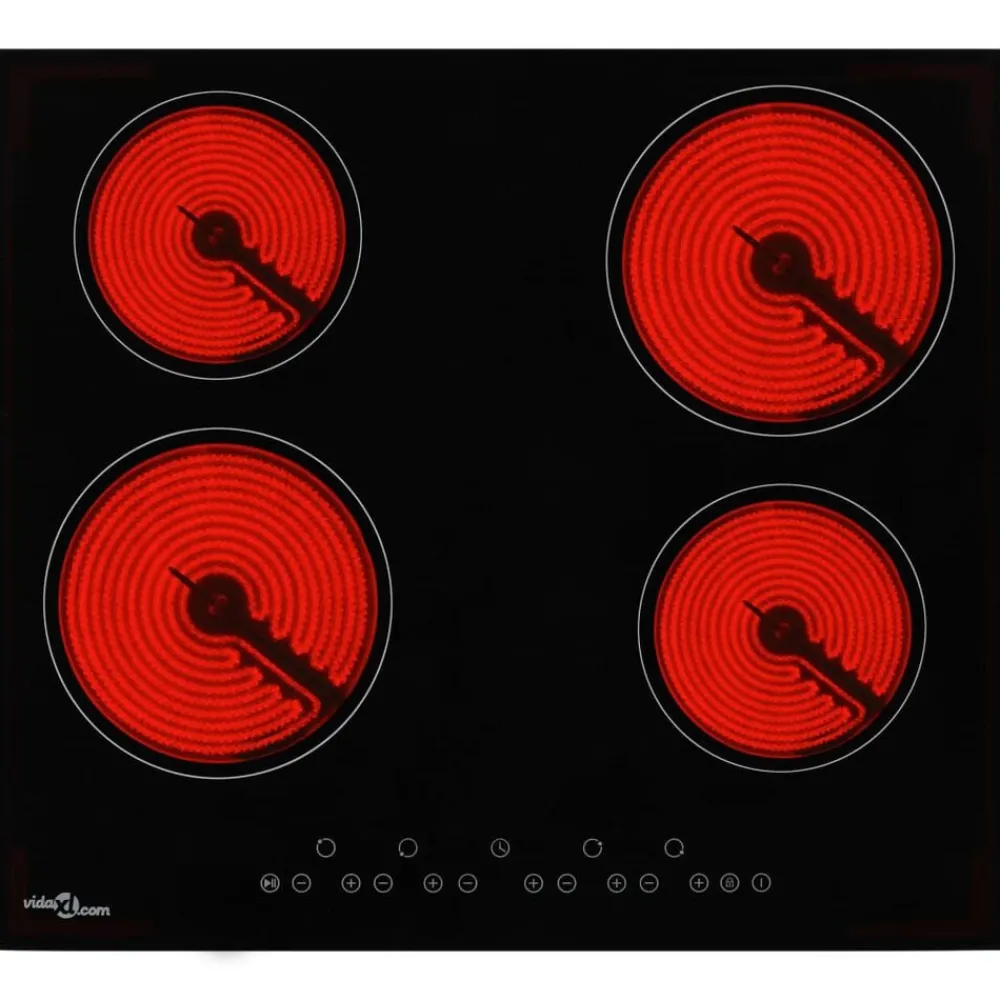 vidaXL Plaque de cuisson Céramique 4 brûleurs Contrôle tactile 6000 W