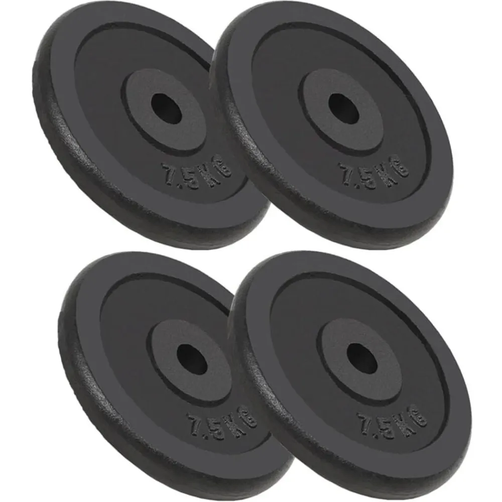 vidaXL Plaque de poids 4 pcs 4x7,5 kg Fonte