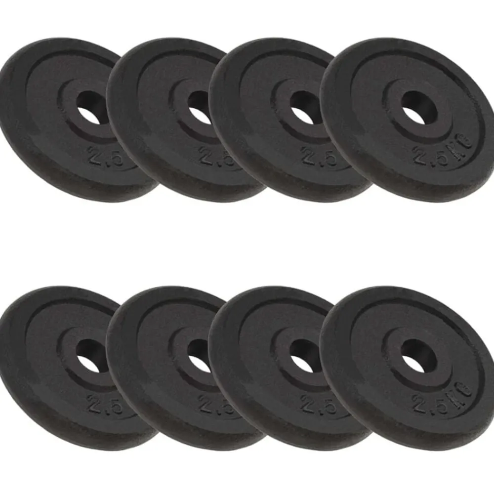 vidaXL Plaque de poids 8 pcs 8x2,5 kg Fonte