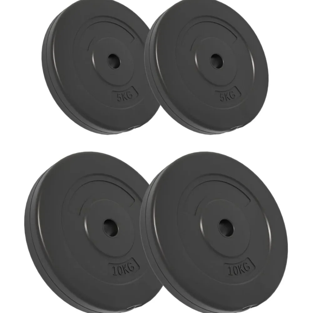 vidaXL Plaques de poids 4 pcs 30 kg Béton