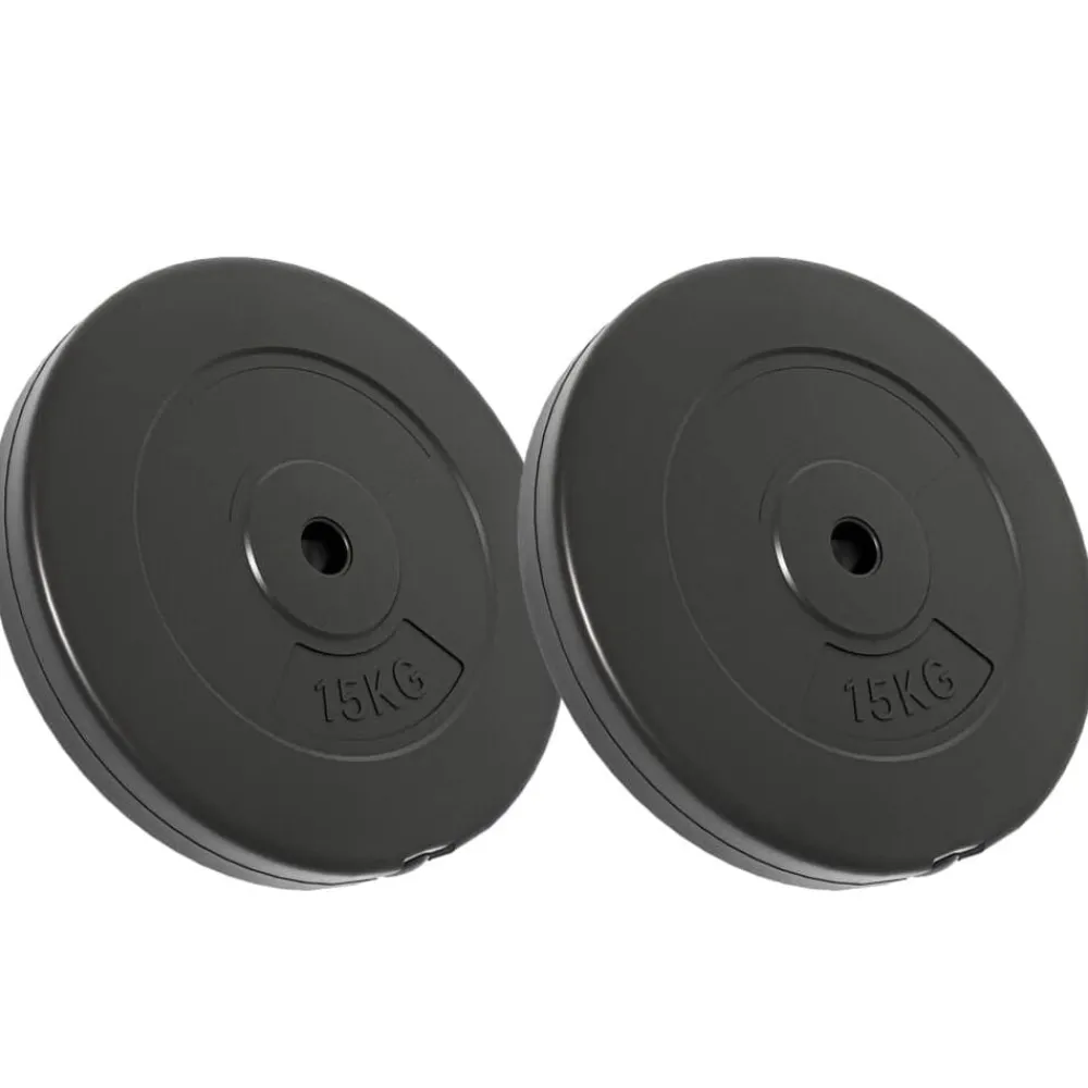 vidaXL Plaques de poids 2 pcs 30 kg Béton