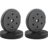 vidaXL Plaques de poids 10 kg 4 pcs 10kg Noir Ciment et sable de fer