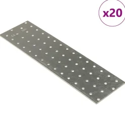 vidaXL Plaques perforées 20 pcs 2 mm 300x80 mm acier galvanisé