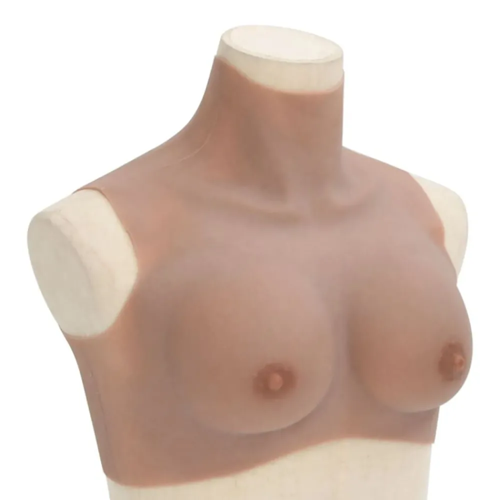 vidaXL Plastron en silicone marron pâle coupe B