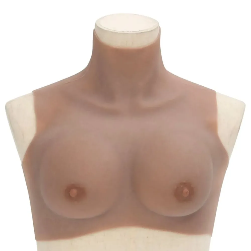 vidaXL Plastron en silicone marron pâle coupe B