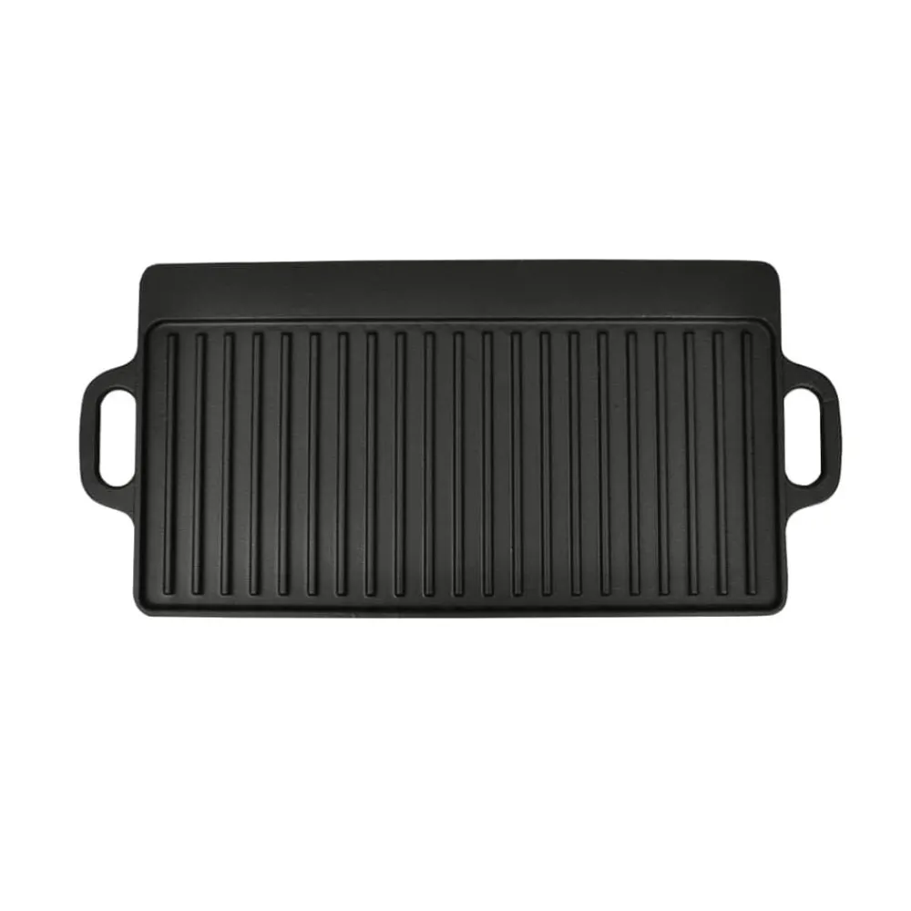 vidaXL Plateau de gril réversible Fonte 50x23 cm