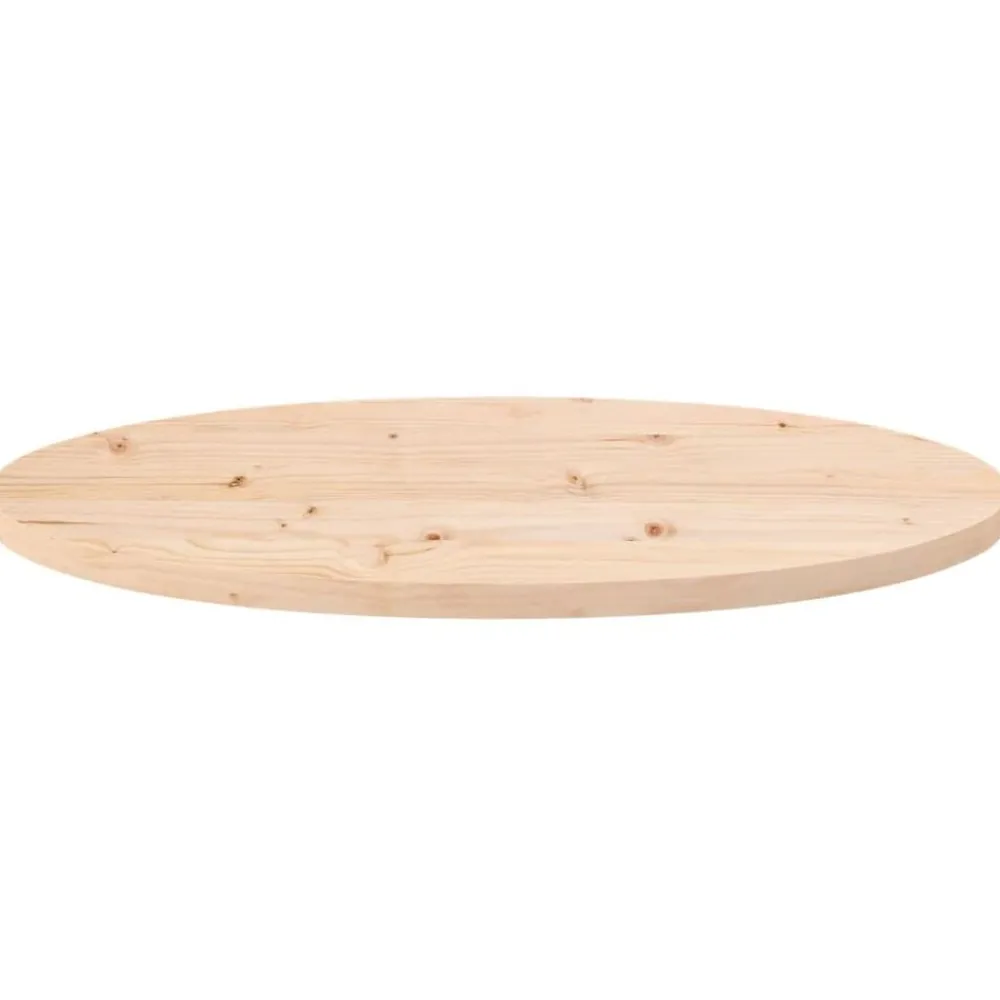 vidaXL Plateau de table ovale en pin massif 70 x 35 x 2,5 cm