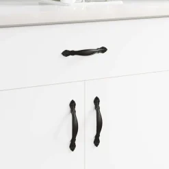 vidaXL Poignée 2 pcs Noir 143 x 19,2 x 20 mm Alliage de Zinc