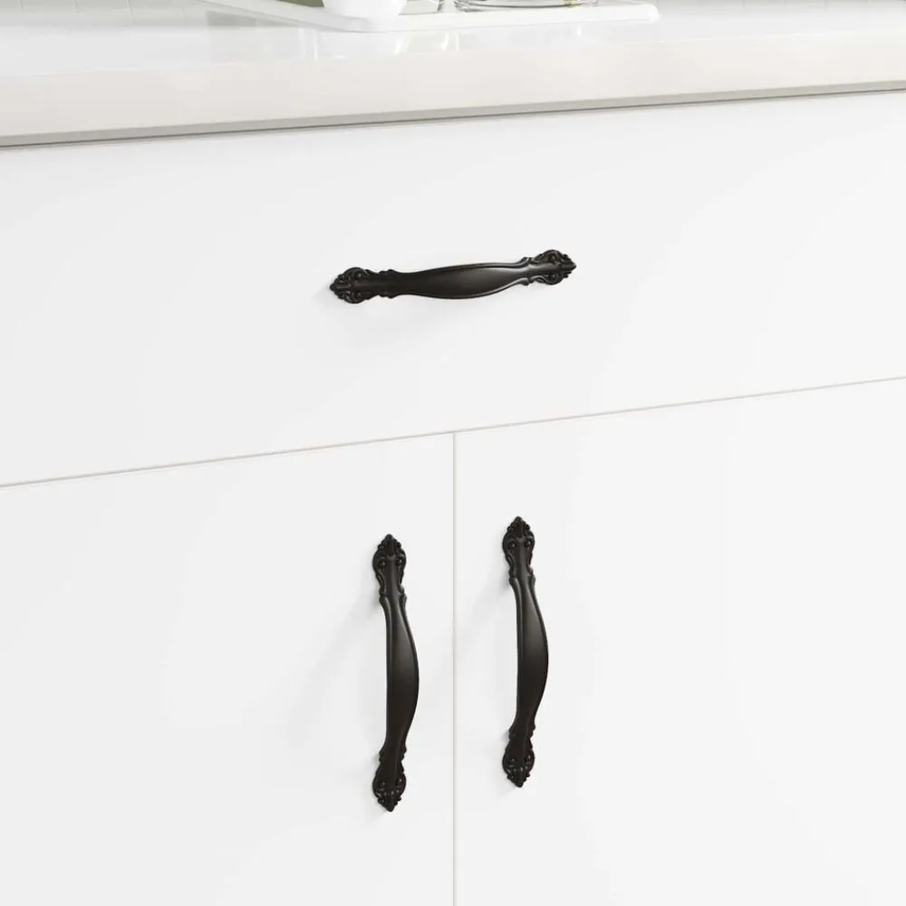 vidaXL Poignée 2 pcs Noir 143 x 19,2 x 20 mm Alliage de Zinc