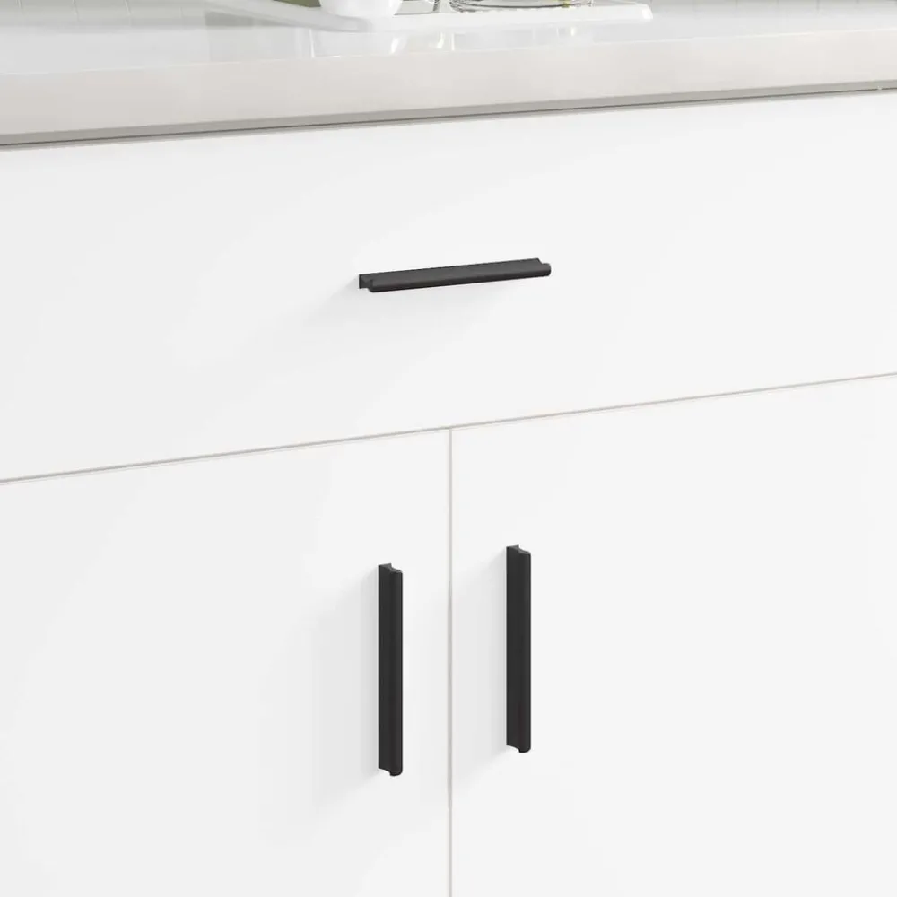 vidaXL Poignée 2 pcs Noir 106 x 7,4 x 15,5 mm Aluminium