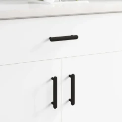 Accessoires De Quincaillerie-vidaXL Poignée de cabinet 2 pcs Noir 121 x 16.6 x 28.3 mm Fer