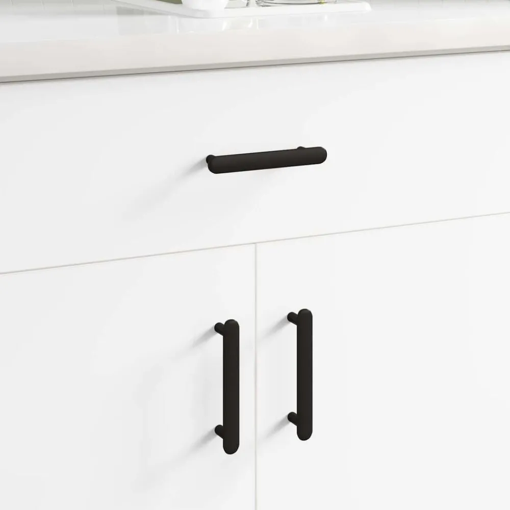 Accessoires De Quincaillerie-vidaXL Poignée de cabinet 2 pcs Noir 121 x 16.6 x 28.3 mm Fer