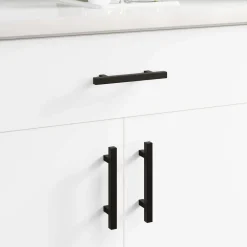 vidaXL Poignée de cabinet 2 pcs Noir 150 x 12,3 x 35,2 mm