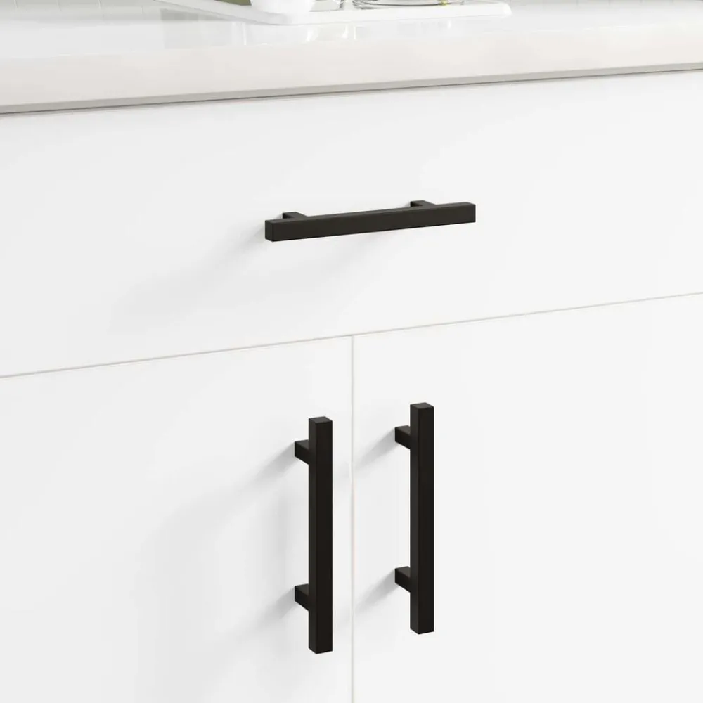 vidaXL Poignée de cabinet 2 pcs Noir 150 x 12,3 x 35,2 mm