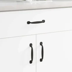 Accessoires De Quincaillerie-vidaXL Poignée de meuble 2 pcs Noir 130 x 19,4 x 22,3 mm Aluminium