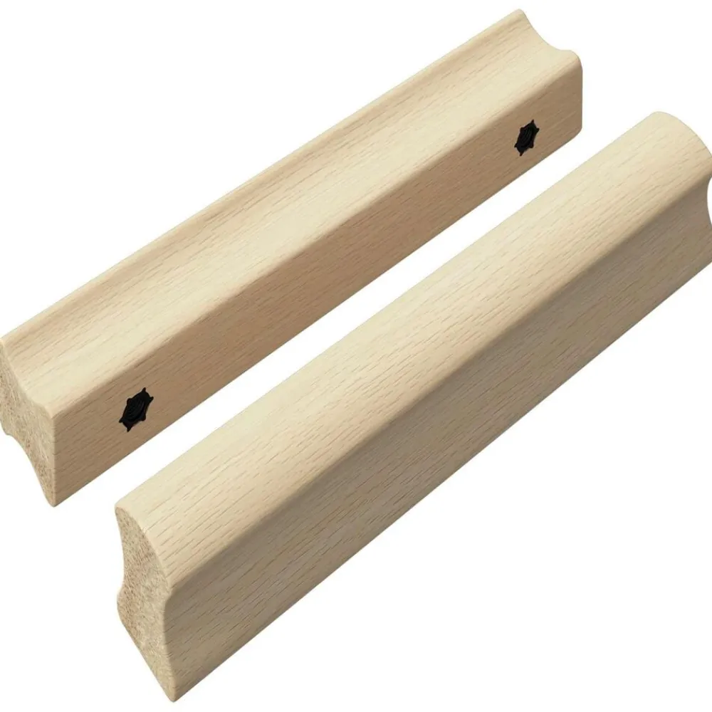 Accessoires De Quincaillerie-vidaXL Poignée Droite 2 pcs Couleur Bois Naturel 130 x 25 x 30 mm