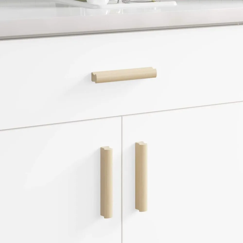 Accessoires De Quincaillerie-vidaXL Poignée Droite 2 pcs Couleur Bois Naturel 130 x 25 x 30 mm