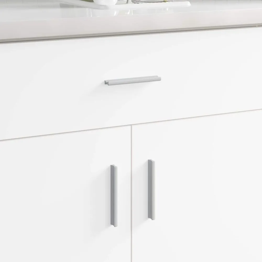 vidaXL Poignée Uni 2 pcs Argenté 105.7 x 7.4 x 15.5 mm Aluminium