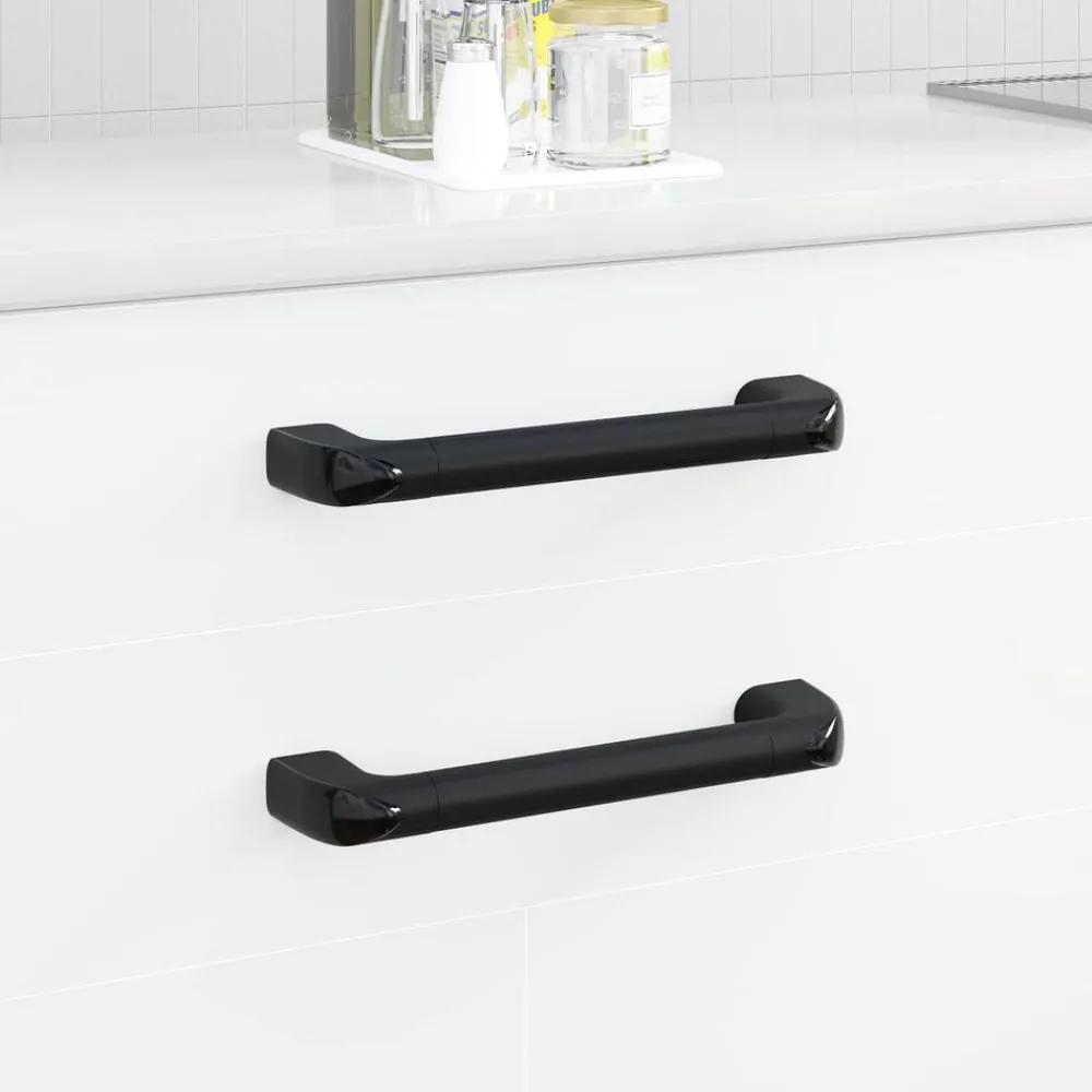 vidaXL Poignée Uni 2 pcs Noir 380 x 34 x 85 mm Aluminium et PP