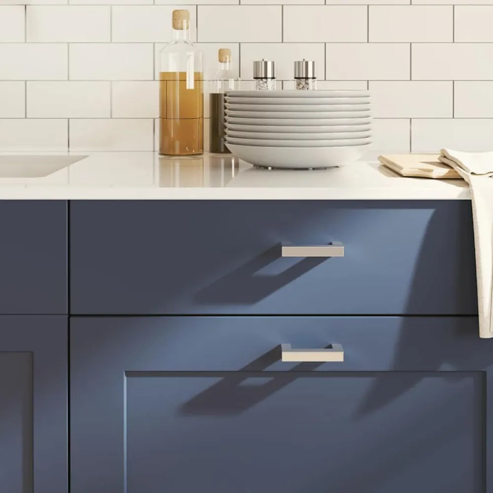 vidaXL Poignées d'armoire 10 pcs é 64 mm acier inoxydable