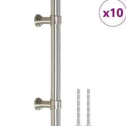 Accessoires De Quincaillerie-vidaXL Poignées d'armoire 10 pcs é 96 mm acier inoxydable Argent