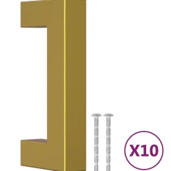 Accessoires De Quincaillerie-vidaXL Poignées d'armoire 10 pcs 64 mm acier inoxydable Doré