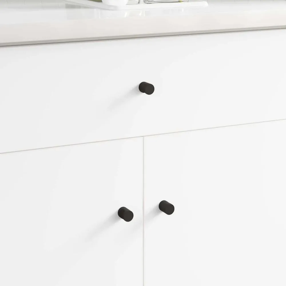 vidaXL Poignées de Cabinet 2 pcs Noir M4 x 12 mm Fer