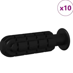 vidaXL Poignées de table de baby-foot 10 pcs Noir 2,8 x 2,8 x 9,3 cm