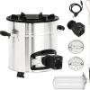 Cheminées-vidaXL Poêle à bois avec ventilateur USB Argenté 35,5x26x28 cm Inox