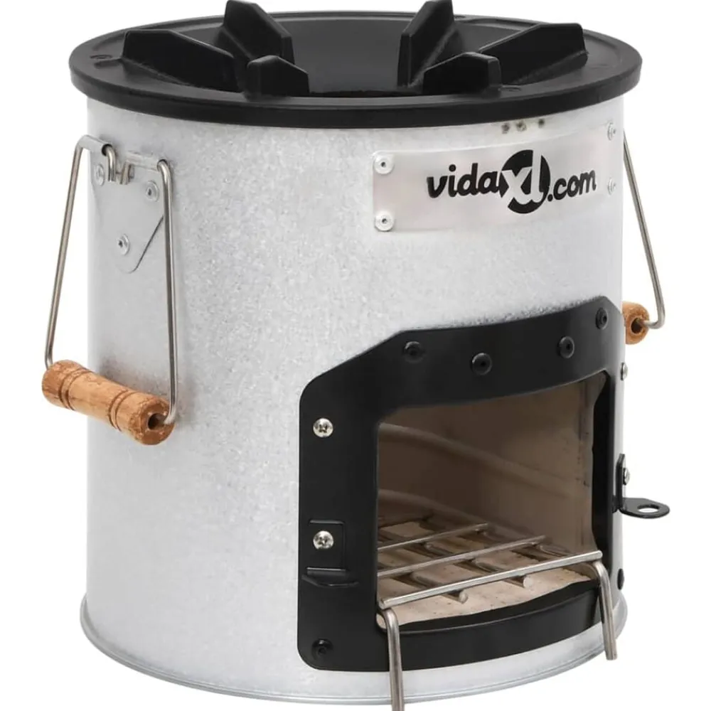 vidaXL Poêle à bois de camping Argenté 45x25x26 cm Acier