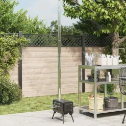 Cheminées-vidaXL Poêle à bois de tente et cheminée et pieds pliables noir acier