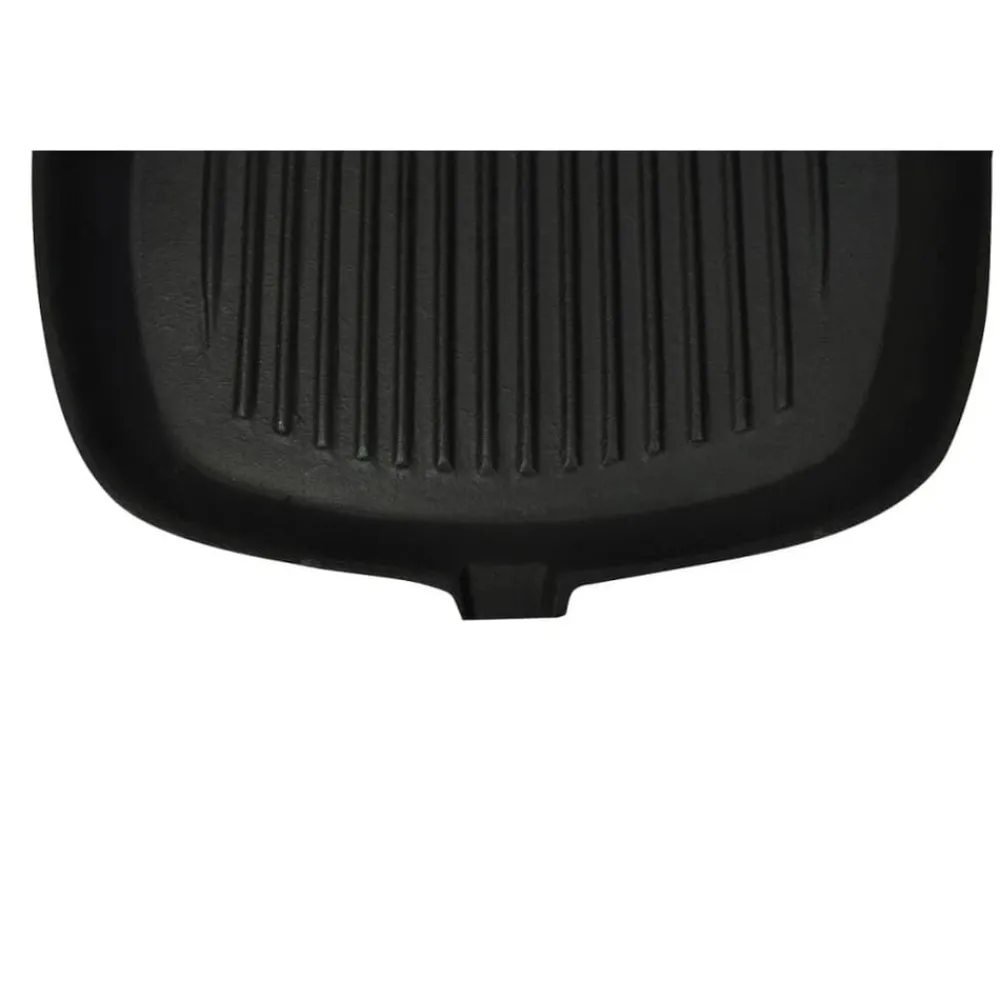 vidaXL Poêle de grill Fonte avec poignée en bois 20 x 20 cm