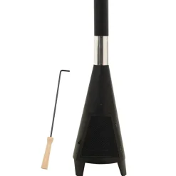 Cheminées-vidaXL Poêle de jardin avec tisonnier 38x38x122 cm Acier