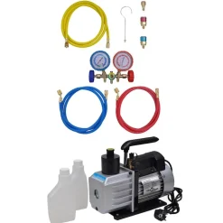 Accessoires Pour Appareils Électroménagers-vidaXL Pompe à vide avec ensemble manomètres à 2 voies climatisation