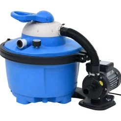 vidaXL Pompe de filtration à sable Bleu et noir 385x620x432mm 200W 25L
