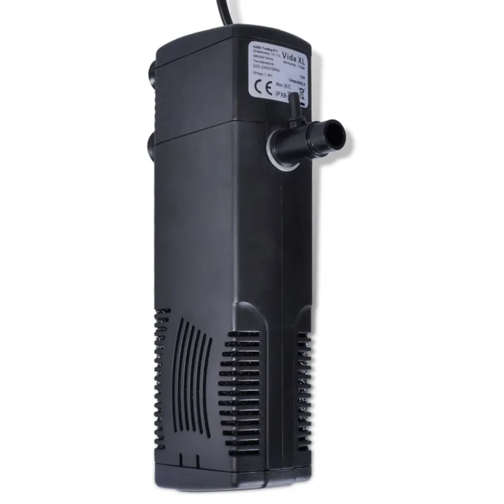 vidaXL Pompe de filtration d'aquarium avec charbon actif 800 L/h