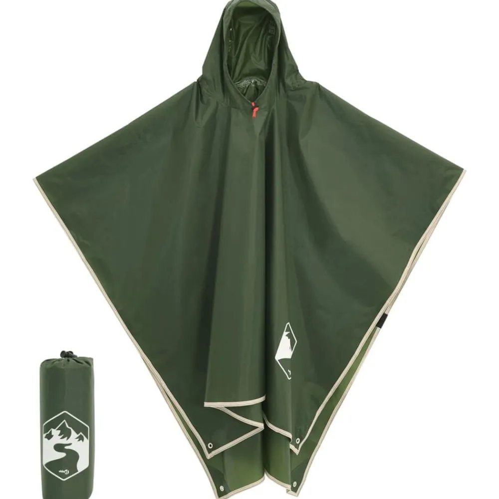 Loisirs De Plein Air-vidaXL Poncho de pluie avec capuche design 2 en 1 223x145 cm Vert