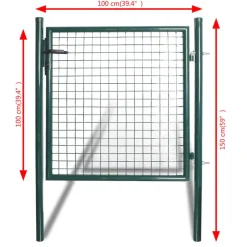 Clôtures & Barrières-vidaXL Portail de clôture à une porte 100x100 cm en acier thermolaqué