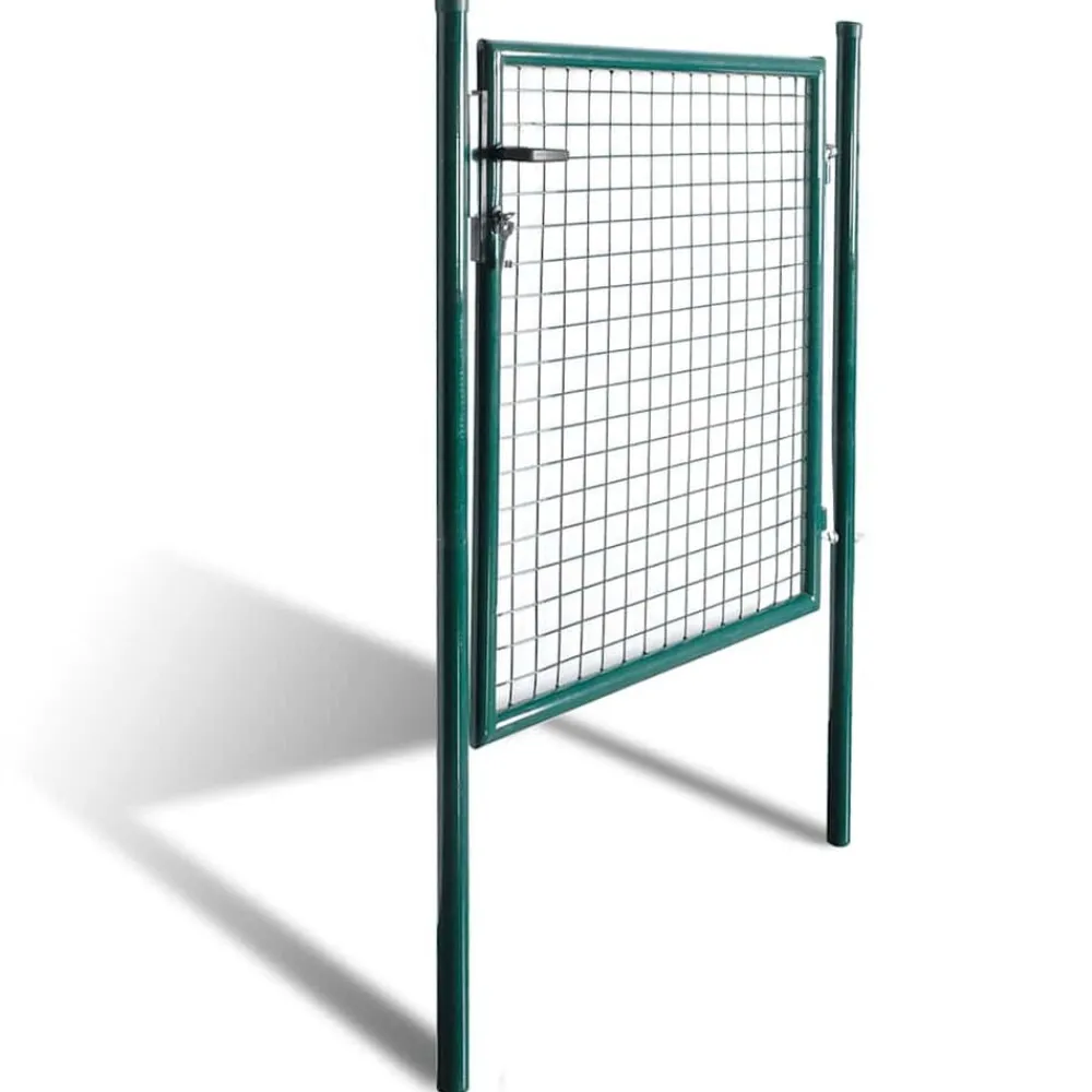 Clôtures & Barrières-vidaXL Portail de clôture à une porte 100x100 cm en acier thermolaqué