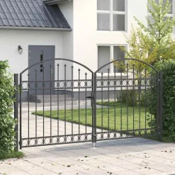 Clôtures & Barrières-vidaXL Portail de clôture Assen à double porte avec arc en acier 300x150 cm